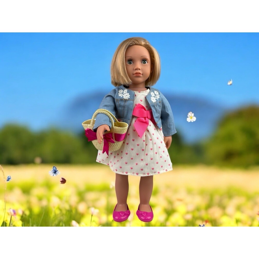 Our Generation OG Deluxe Heartprint Dress Outfit 18" Dolls With Purse